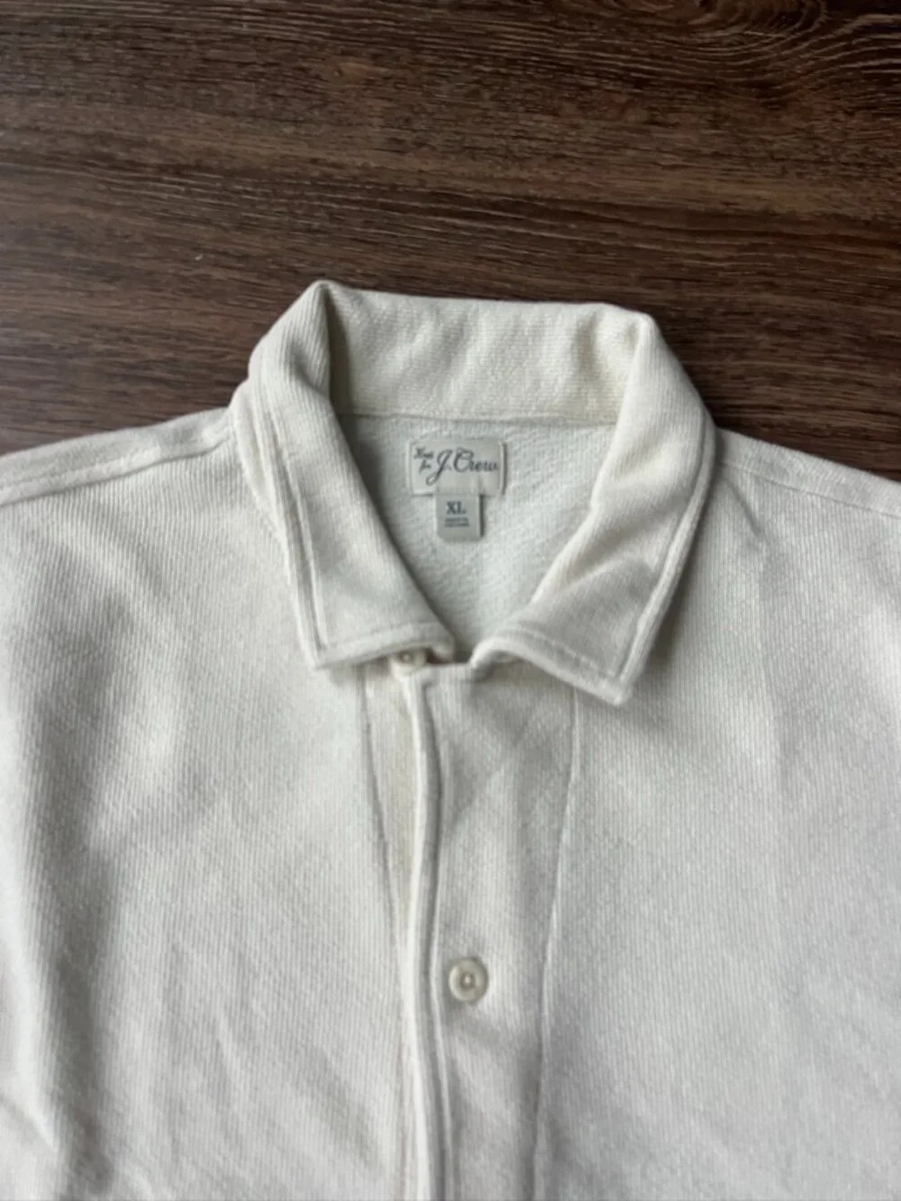 J. Crew Mens Textured camp collar knit shirt Sz XL in Excellent Condition